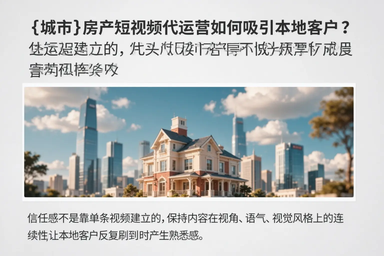 灵石房产短视频代运营如何吸引本地客户?